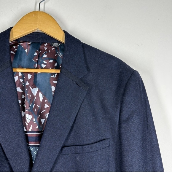 NWOT Ted Baker London Matza Wool Blend Sport Coat Navy 6 US XXL - Picture 7 of 13